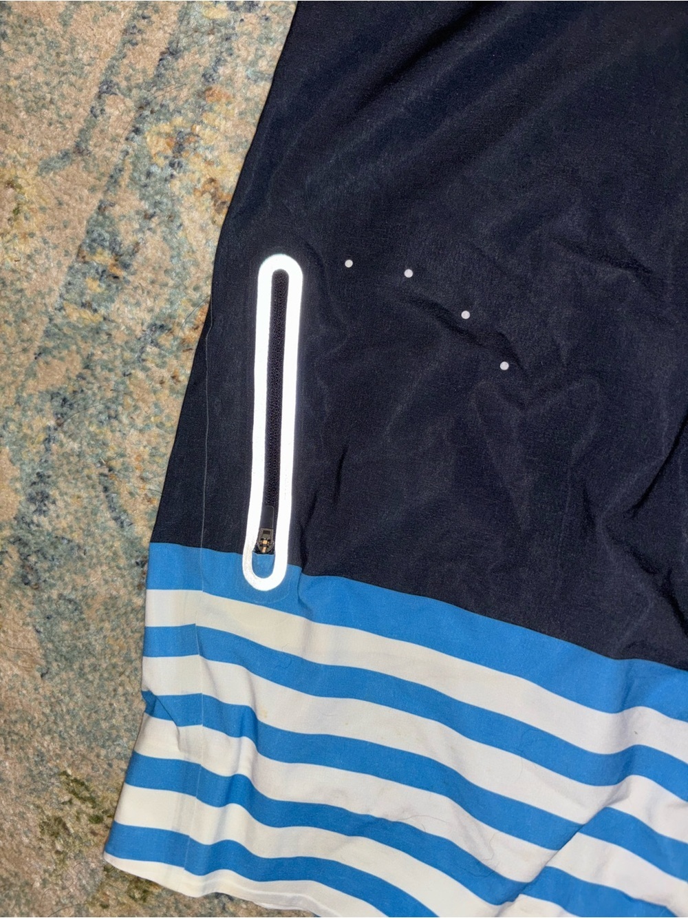 Nike Men's Black & Blue Striped Swim Board Shorts - Picture 4 of 4